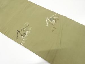 アンティーク　琴柱に菊模様織り出し昼夜帯（材料）